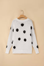 Polka Dot Oversized Button Front Cardigan (S-XL)