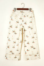 Mallard Printed Cuffed Hem Shift Jeans