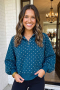 Polka Dot Pullover Sweatshirt (S-XL)