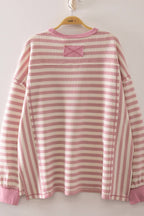 Pink Stripe Waffle Top