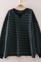 Navy Stripe Waffle Top