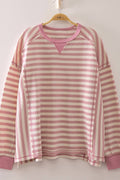 Pink Stripe Waffle Top
