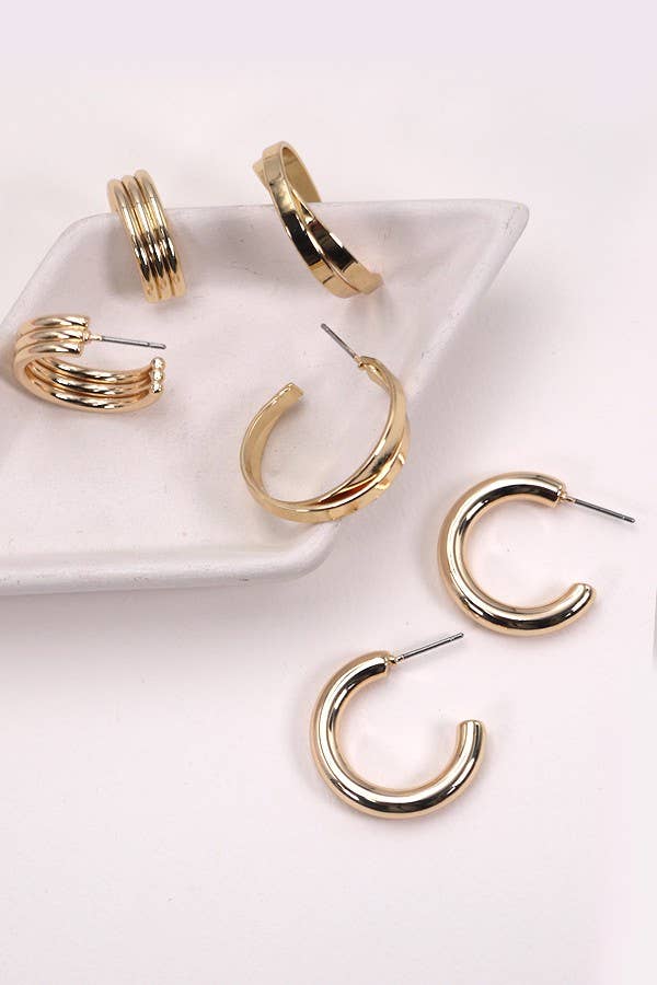 MULTI CLASSIC HOOP TRIO EARRINGS