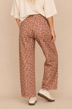 DENIM FLORAL PRINT BARREL FIT JEANS