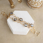Brilliant Bond – Statement Chain Bracelets with Reflective Crystals