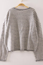 Button Down Stripe Sweater