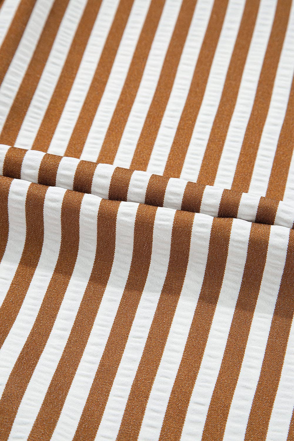 Stripe Ruffle Hem Long Sleeve Mini Dress