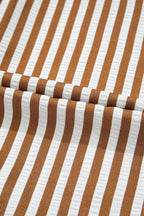 Stripe Ruffle Hem Long Sleeve Mini Dress