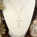 Divine Simplicity – Hammered Cross Front Toggle Necklace