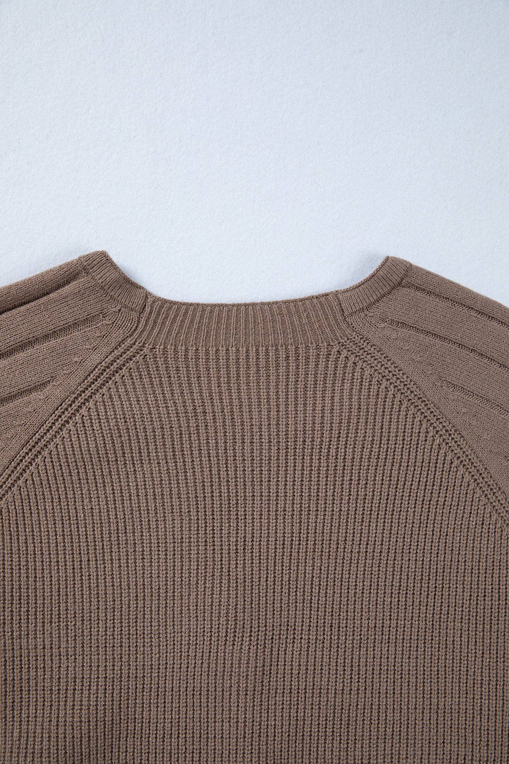 Mixed Texture Knit Button V Neck Sweater Cardigan (S-XL)