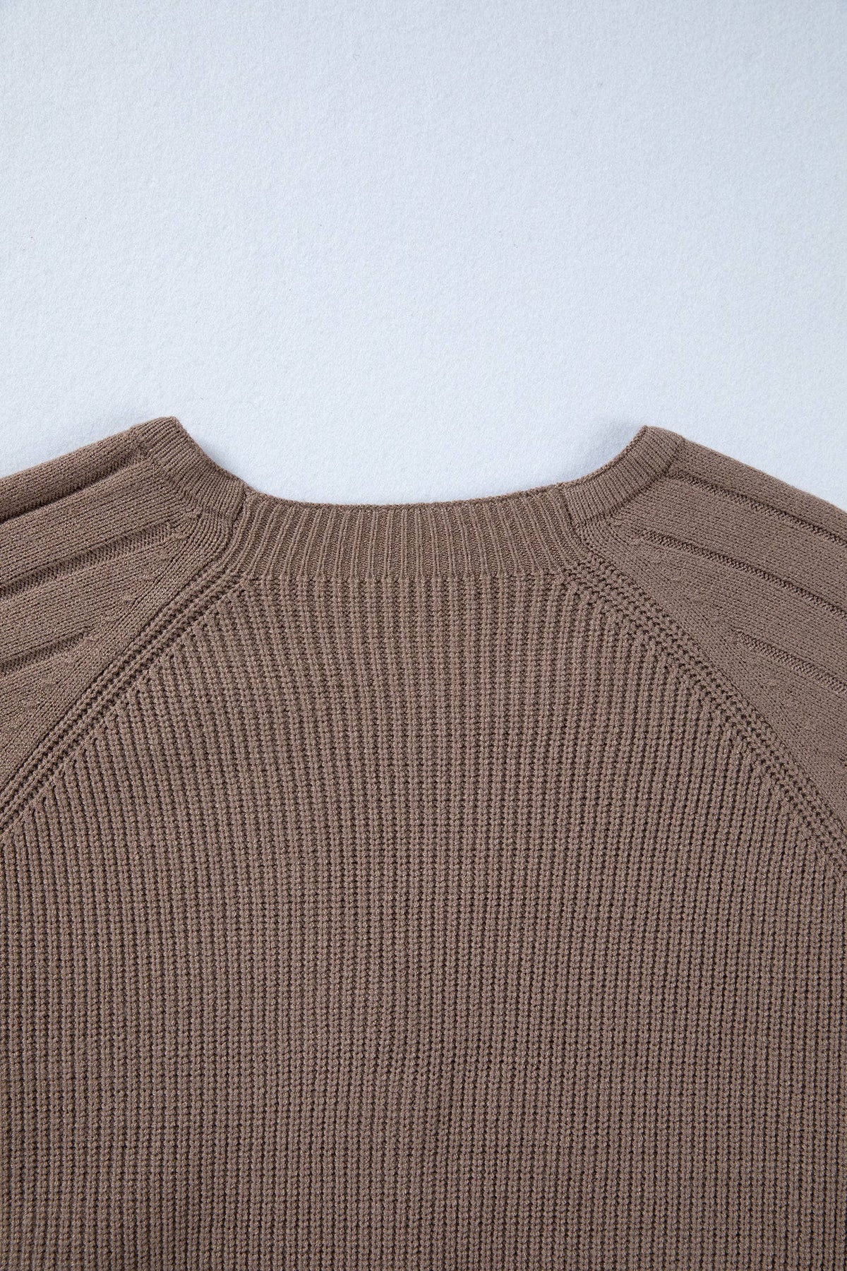 Mixed Texture Knit Button V Neck Sweater Cardigan (S-XL)
