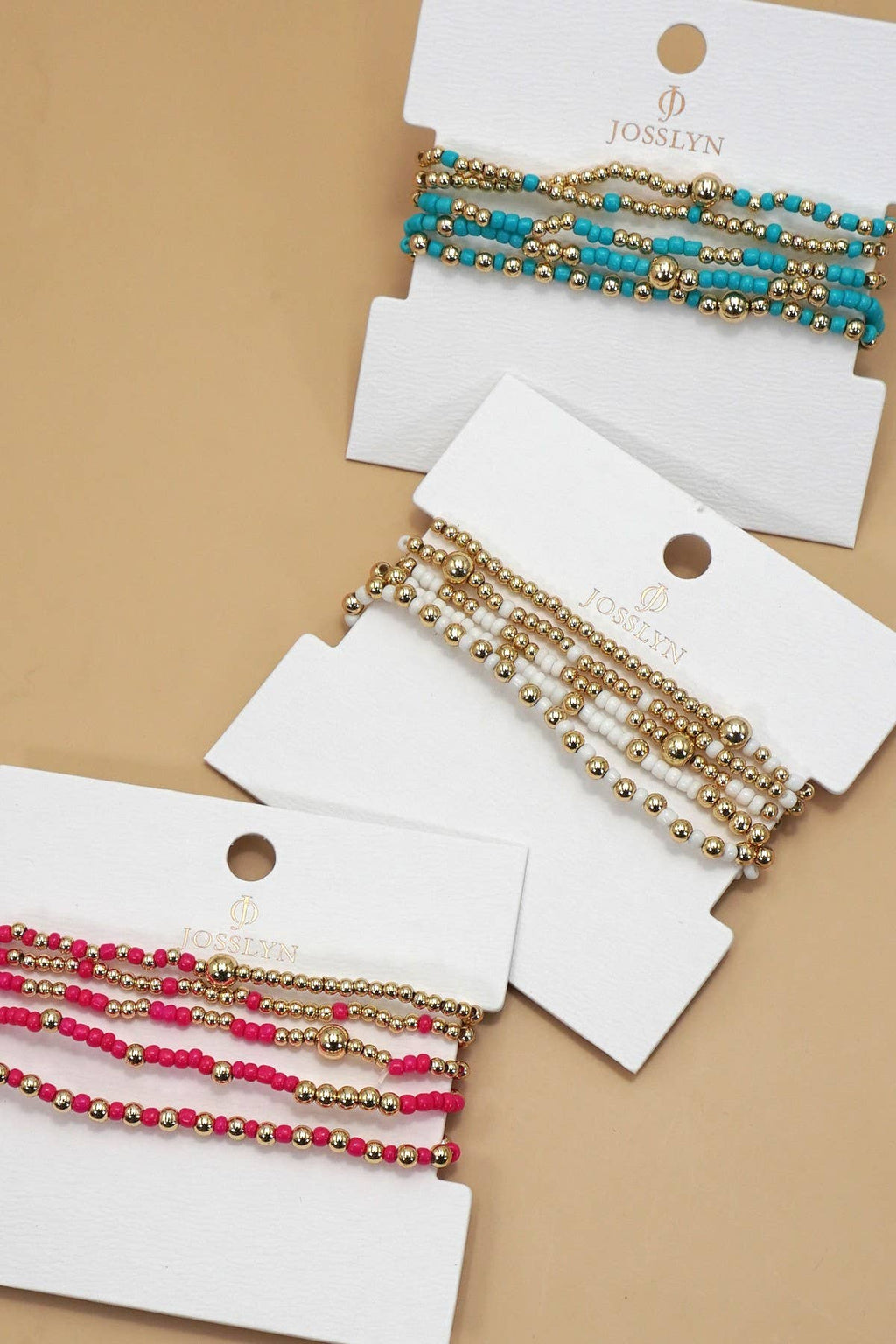 MULTI LAYER BALL CHAIN BEADED BRACELET