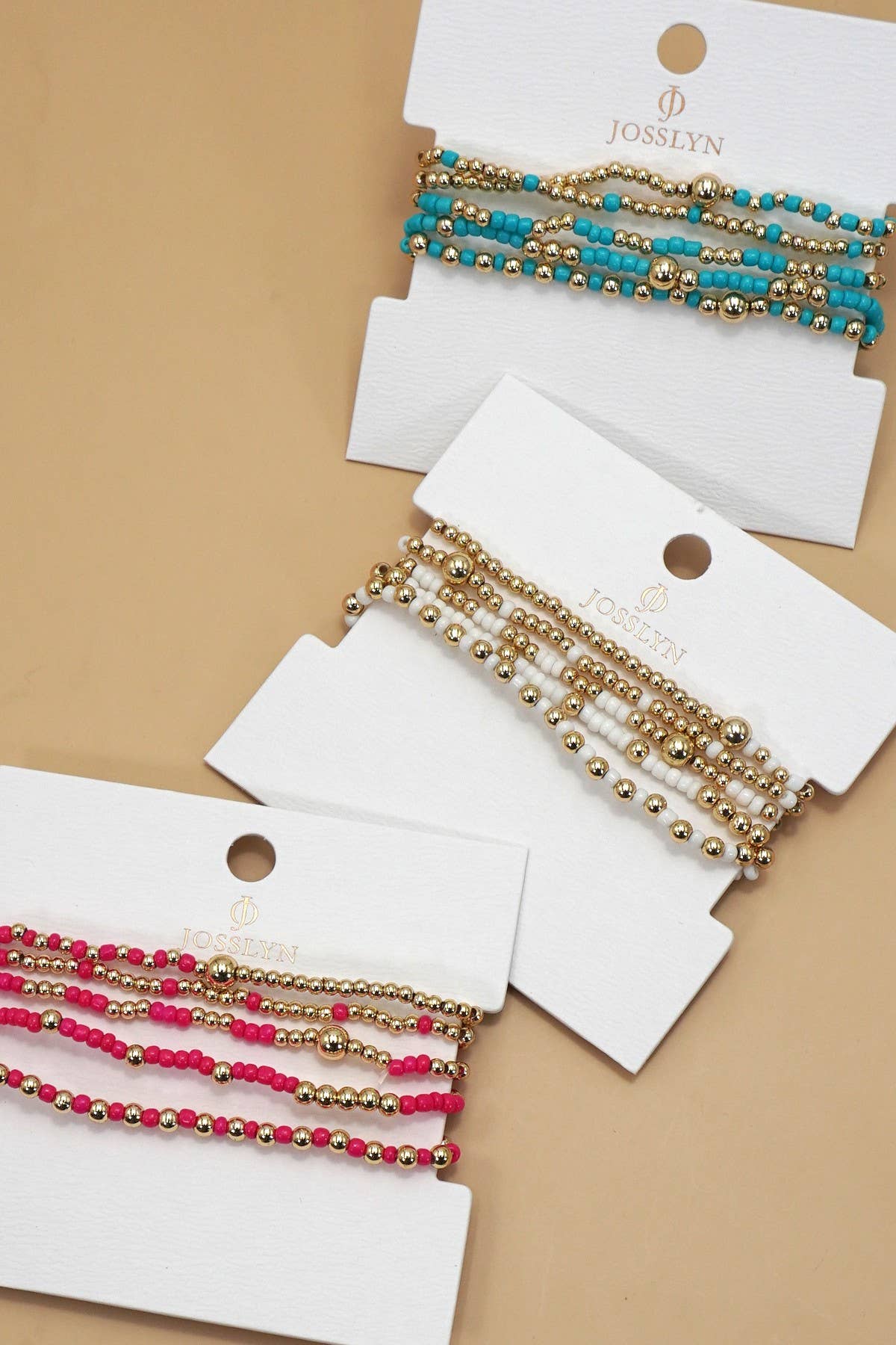 MULTI LAYER BALL CHAIN BEADED BRACELET