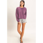 Mineral Wash Puff Long Sleeve Boxy Top
