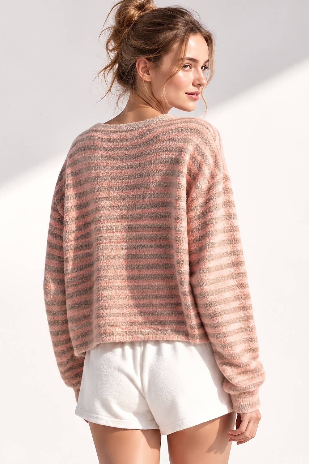 Button Down Stripe Sweater