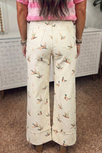 Mallard Printed Cuffed Hem Shift Jeans