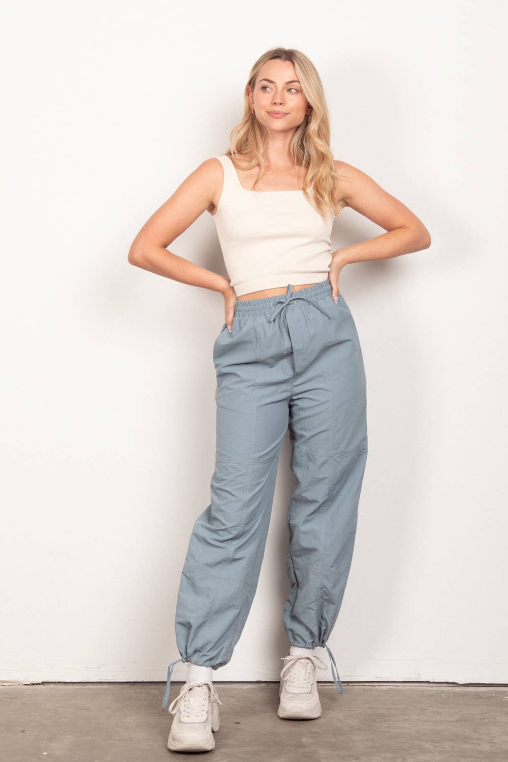 Woven Parachute Activewear Jogger Pants