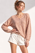 Button Down Stripe Sweater