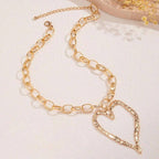 Statement Hammered Open Heart Necklace | 40NK9698