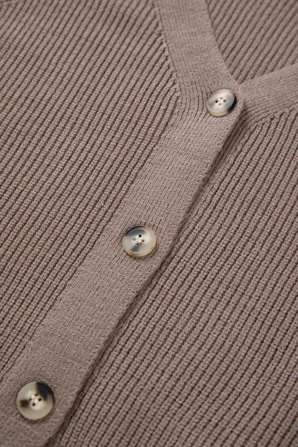 Mixed Texture Knit Button V Neck Sweater Cardigan (S-XL)