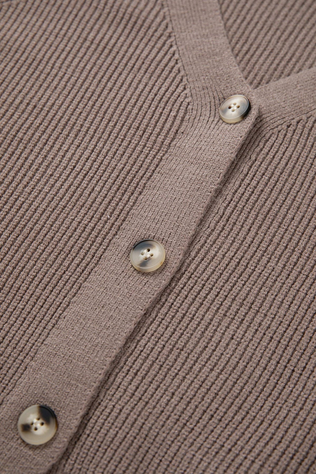 Mixed Texture Knit Button V Neck Sweater Cardigan (S-XL)
