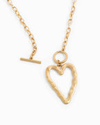 Hammered Heart Toggle Necklace