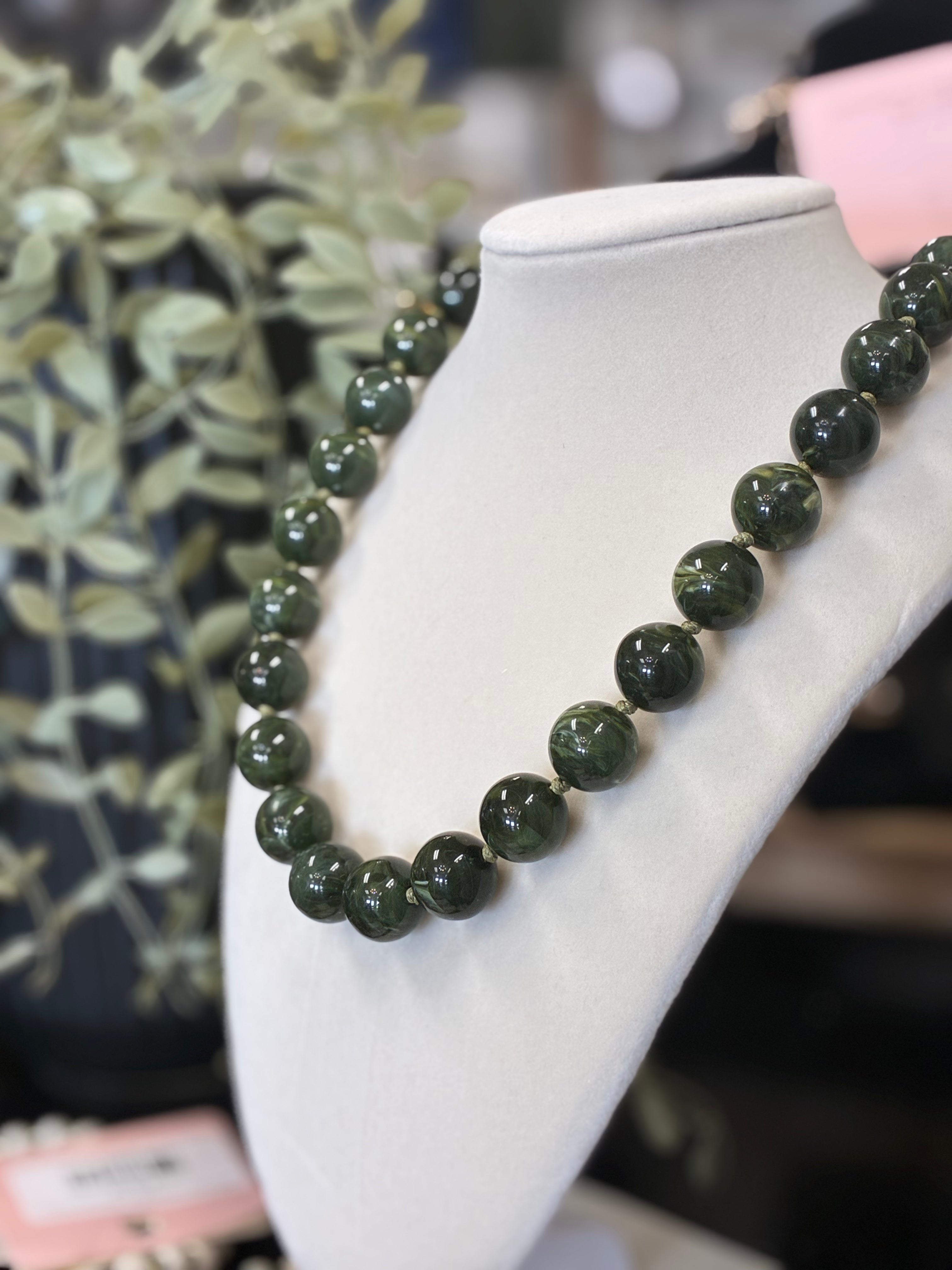 Colorful Resin Round Bead Rope Necklace
