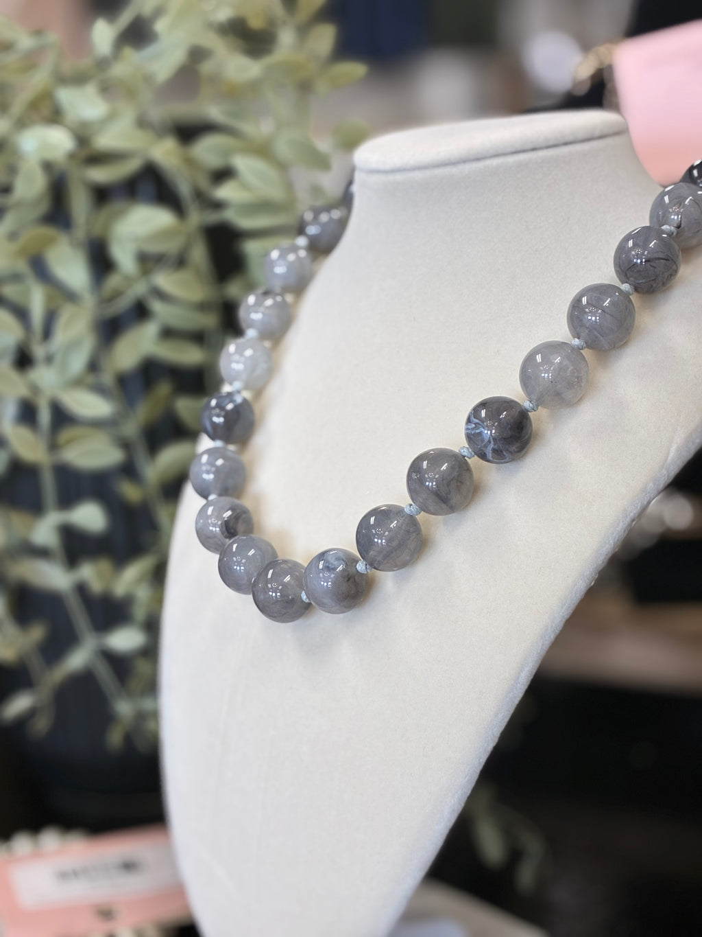 Colorful Resin Round Bead Rope Necklace