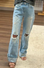 90's Vintage Super High Rise Flare Jeans