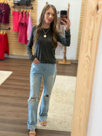 90's Vintage Super High Rise Flare Jeans