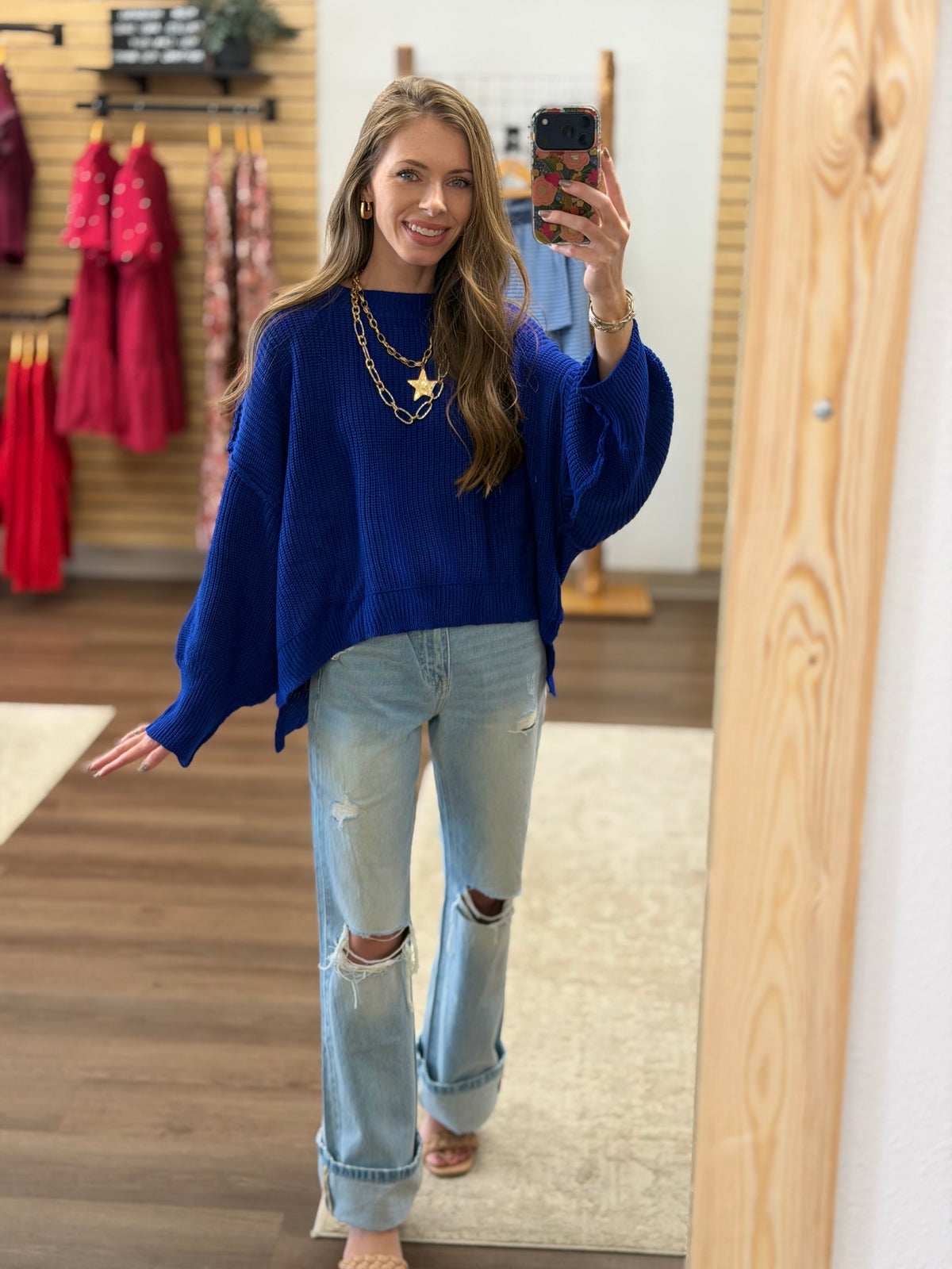 Pullover Sweater With Mock Neckline