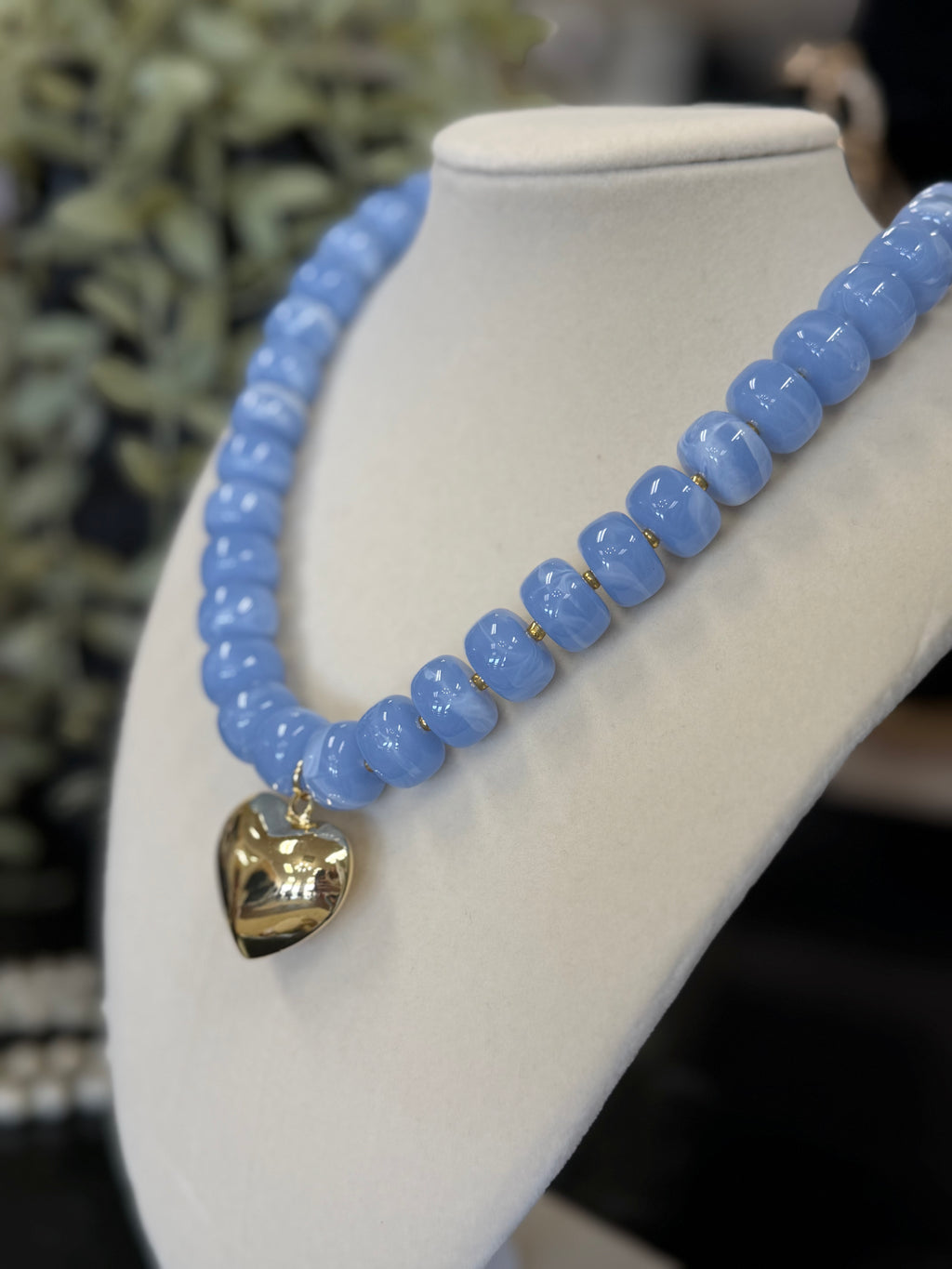 Colorful Beaded Heart Necklace