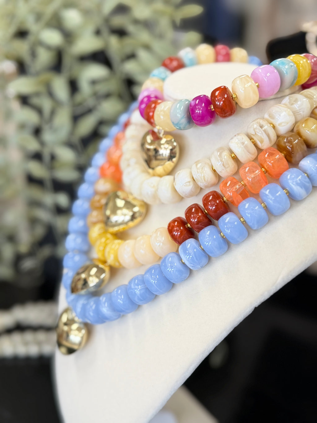 Colorful Beaded Heart Necklace