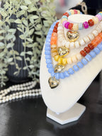Colorful Beaded Heart Necklace