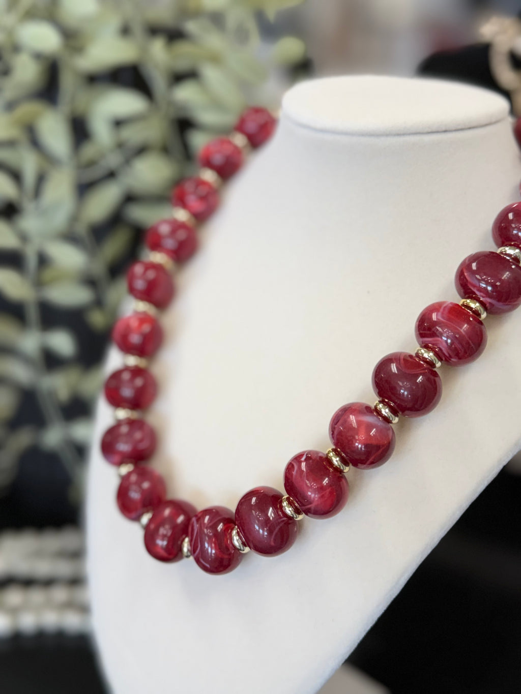 Boho Oval Resin Bead Necklace