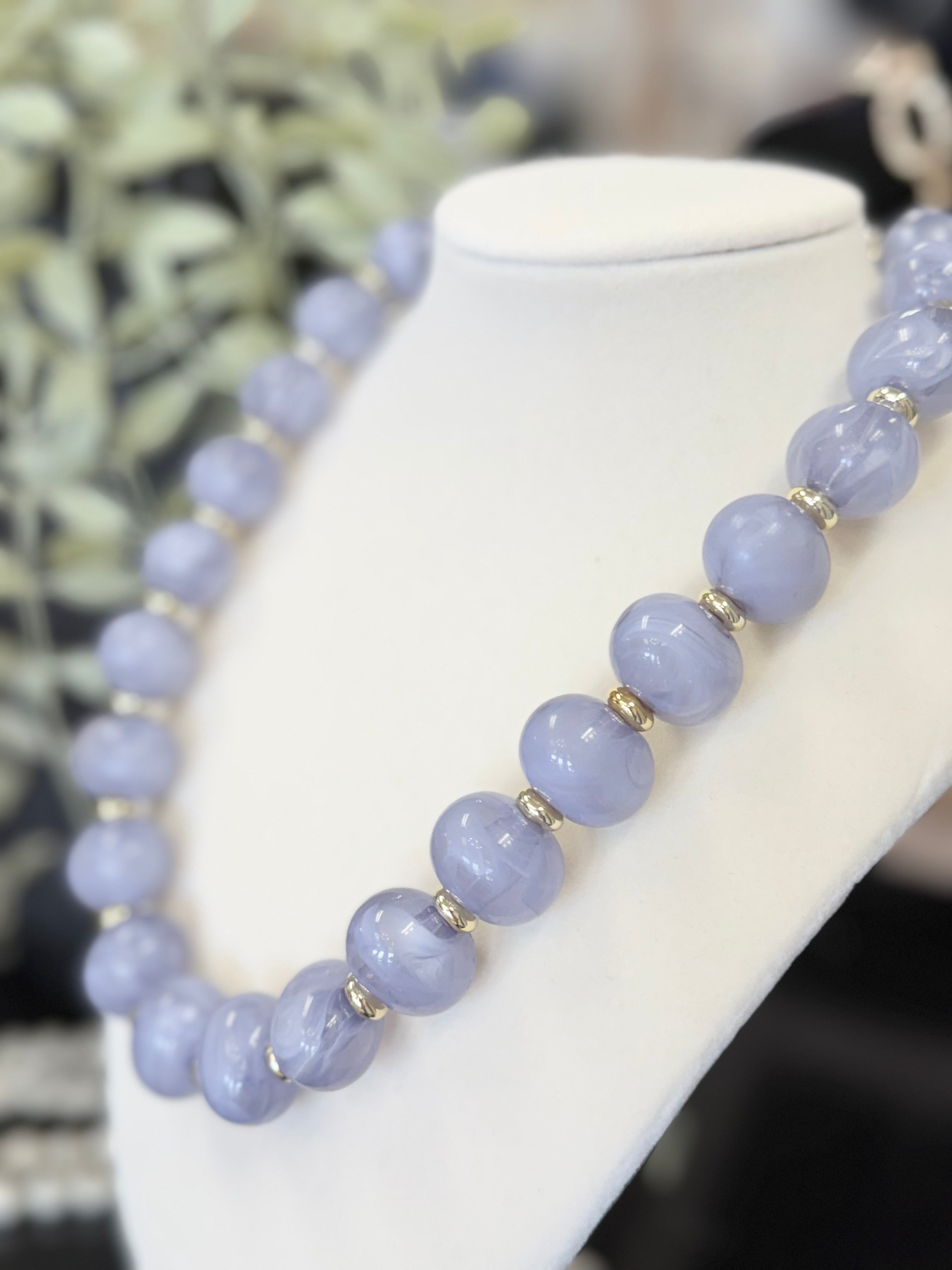Boho Oval Resin Bead Necklace