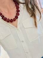 Boho Oval Resin Bead Necklace