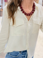 Boho Oval Resin Bead Necklace