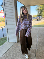 Oversized Stripe Long Sleeve Boyfriend Tee