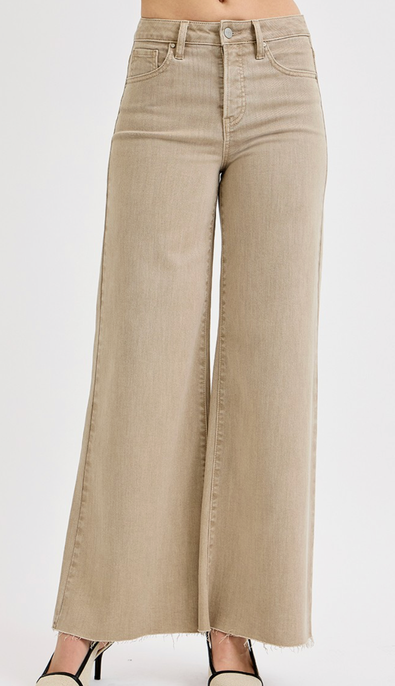 High Rise Tummy Control Lurex Palazzo Pants