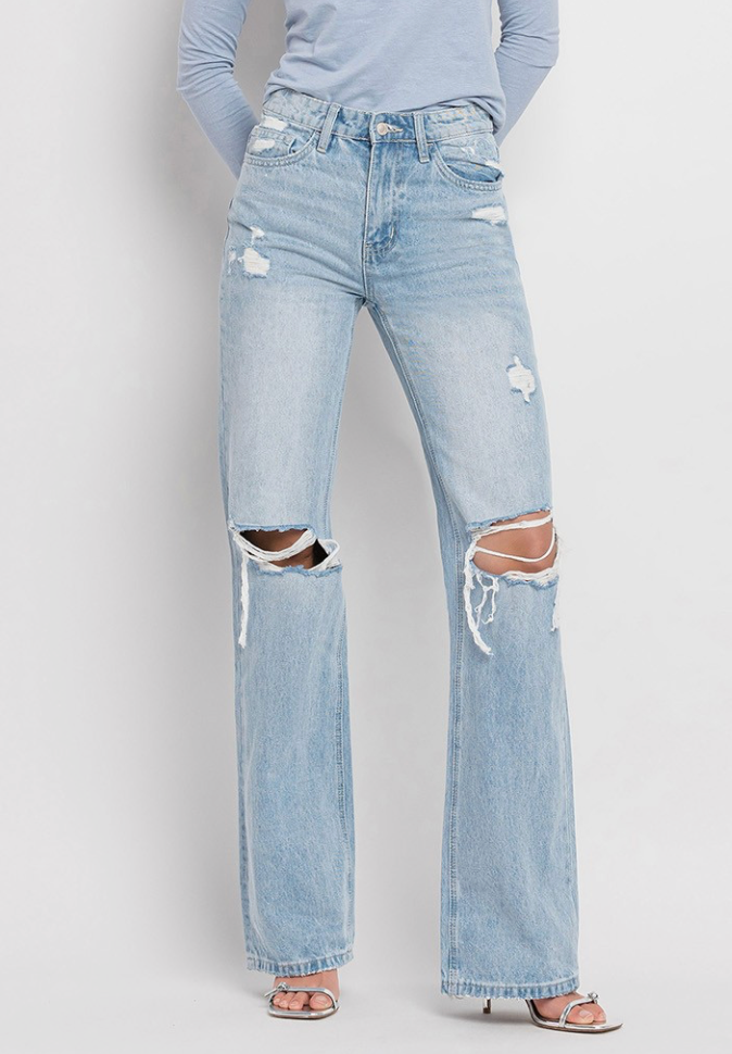 90's Vintage Super High Rise Flare Jeans