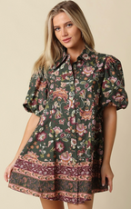 Lydia Floral Puff Sleeve Mini Dress