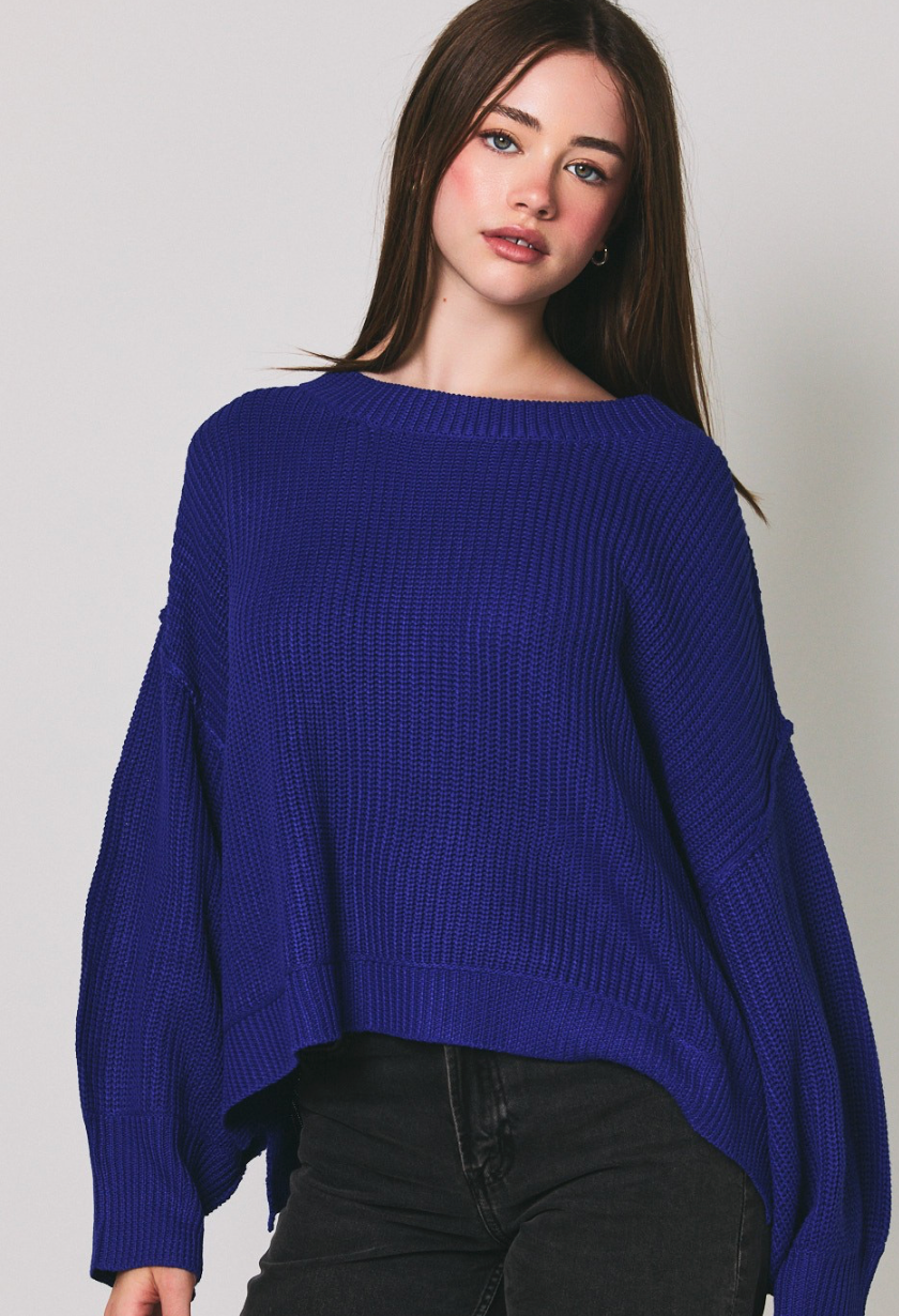 Pullover Sweater With Mock Neckline