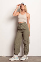 Woven Parachute Activewear Jogger Pants