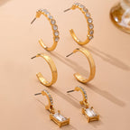 Crystal-Accented Gold Hoop Earring Set | 80E61945
