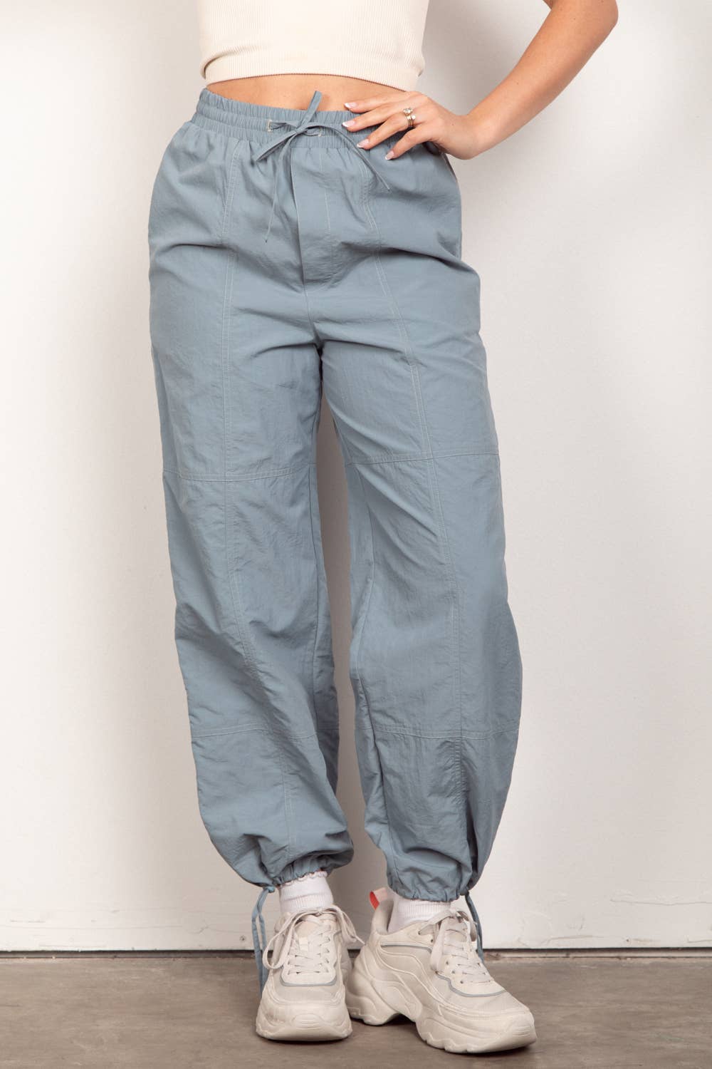 Woven Parachute Activewear Jogger Pants