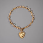 SPIKED HEART CHUNKY CHAIN TOGGLE NECKLACE