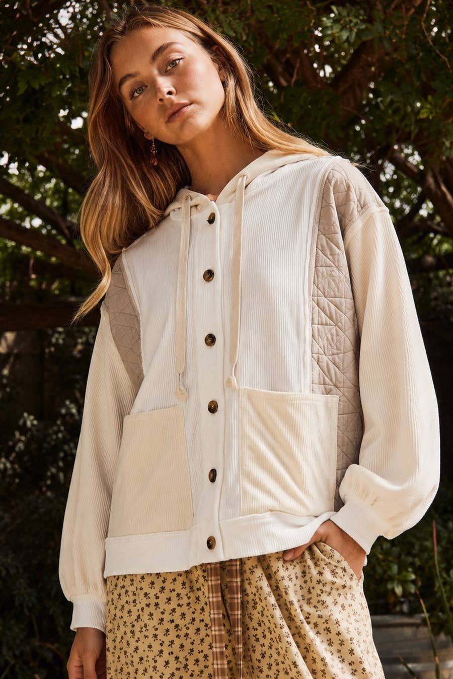 Mixed Fabric Jacket