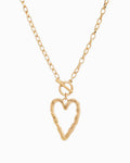 Hammered Heart Toggle Necklace
