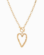 Hammered Heart Toggle Necklace